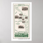 1914 Map, LA to Orange Print