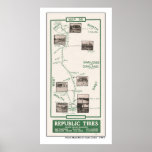 1914 Map, Oakland to San Jose Poster posters