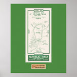 1914 Map of Lake Tahoe Poster