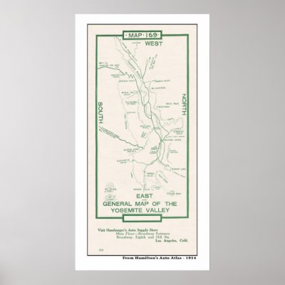 1914 Map of Yosemite Valley Posters by shaughey