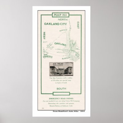 1914 Map, San Francisco to Oakland Print by shaughey