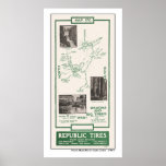 1914  Map, Yosemite Wawona, Big Trees Print