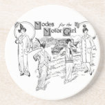 1914 Motor Girl Drink Coasters