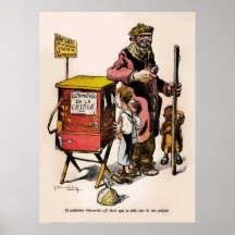 1914 Vintage Cartoon Argentina Crisis Poster