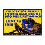 1915 Chicago Auto Racing Poster Postcard