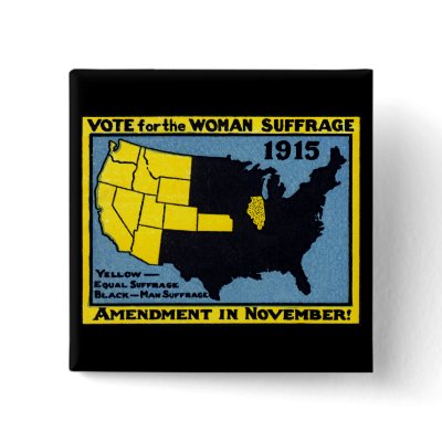 1915 Vote for Womans Suffrage Button by historicimage