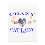 1917 Crazy Cat Lady Post Card