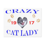 1917 Crazy Cat Lady Postcard