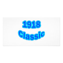1918 Classic Blue Personalized Photo Card