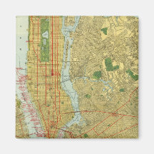 1918 New York Central Railroad Map Fridge Magnet