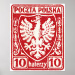 1919 10h Polish Eagle Stamp Print