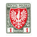 1919 1k Polish Eagle Stamp Post Cards