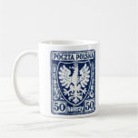 1919 50h Polish Eagle Stamp Coffee Mugs