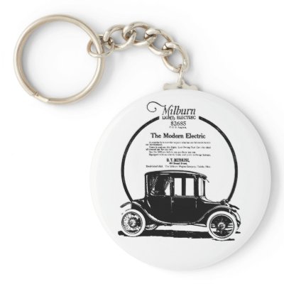 1919 Milburn electric car illustration Keychains by Jakestuff