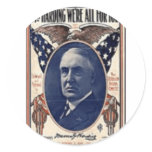 1920 Harding Round Sticker