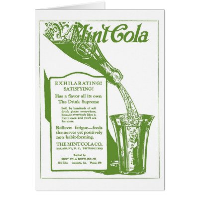 1920 Mint Cola newspaper advertisement Card by Jakestuff