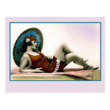 1920s Bathing beauty, flapper girl Postcard