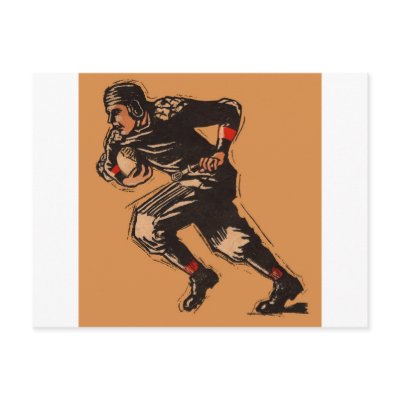 1920's Era FOOTBALL Player Illustration Post Card by PaperTimeMachine