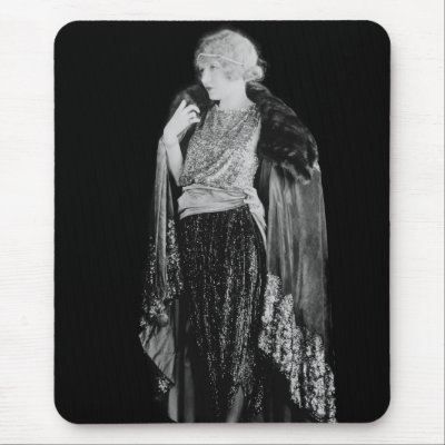 1920s Flapper Fashion and Hairstyle Mouse Pad by Photoblog