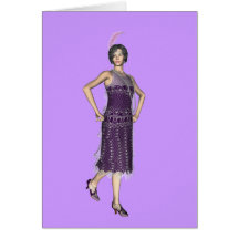 1920s Flapper Greeting Greeting Card