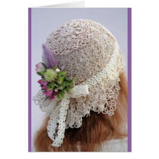 1920's Flapper Wedding Hat Greeting Card