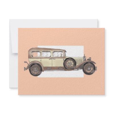 1920s Mercedes Limousine Personalized Invitations by Annas_Story