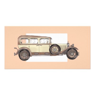 1920s Mercedes Limousine Customized Photo Card by Annas_Story