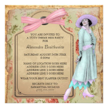 1920's Theme Hen Party Invitation