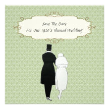 1920's Themed Save The Date Personalized Invitations