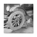 1920s Woman Car Mechanic Magnets