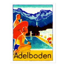 1925 Adelboden Switzerland Poster Post Card