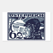 1925 Austrian Air Mail Rectangle Sticker