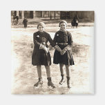 1925 Girlfriends Ice Skating Refrigerator Magnets