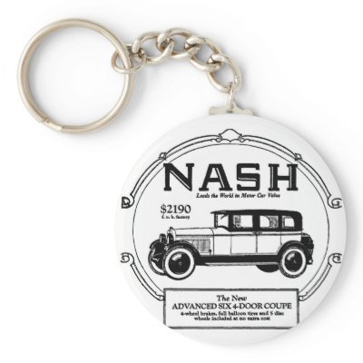 1925 Nash Automobile Advertisement Keychain by Jakestuff