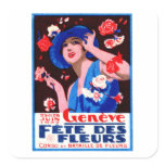 1927 Geneva Flower Show Poster Square Sticker