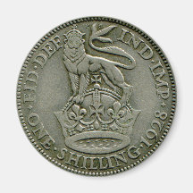 1928 British shilling magnet