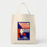 1928 Paris France Fair Poster Canvas Bags
