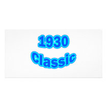 1930 Classic Blue Photo Greeting Card