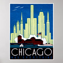 1930 Visit Chicago Print