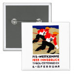 1933 Austrian Ski Race Poster Button