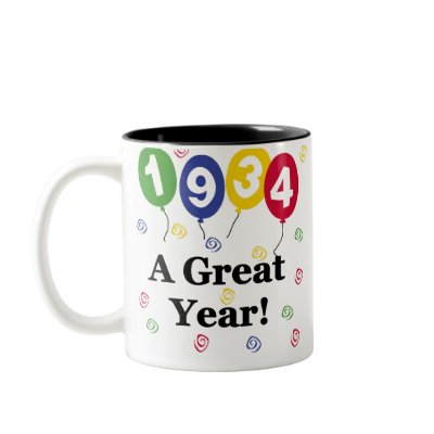 1934 A Great Year Birthday Coffee Mugs by birthdayTshirts