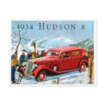 1934 Hudson 8 Vintage Automobile Advertisement Postcards