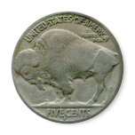1936 US "Buffalo" nickel tails magnet