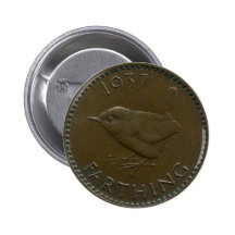 1937 British farthing button