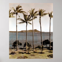 1940 Diamond Head Hawaii Print