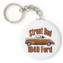 1940 Ford Deluxe Coupe Street Rod Copper Camel Key Chain