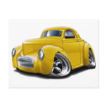 1941 Willys Yellow Car Post Card