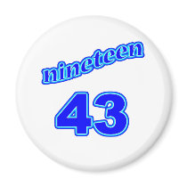 1943 Nineteen 43 Fridge Magnet