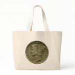 1943 US Mercury dime obverse tote bag