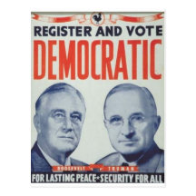 1944 Roosevelt - Truman Post Card